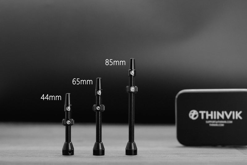 Thinvik Tubeless Presta Valve Stem 70mm, Light Weight Alloy Kit - 2 Tubeless Valve Stems with Aluminum Alloy Cap + Core Removal Tool (Black) - Image 3